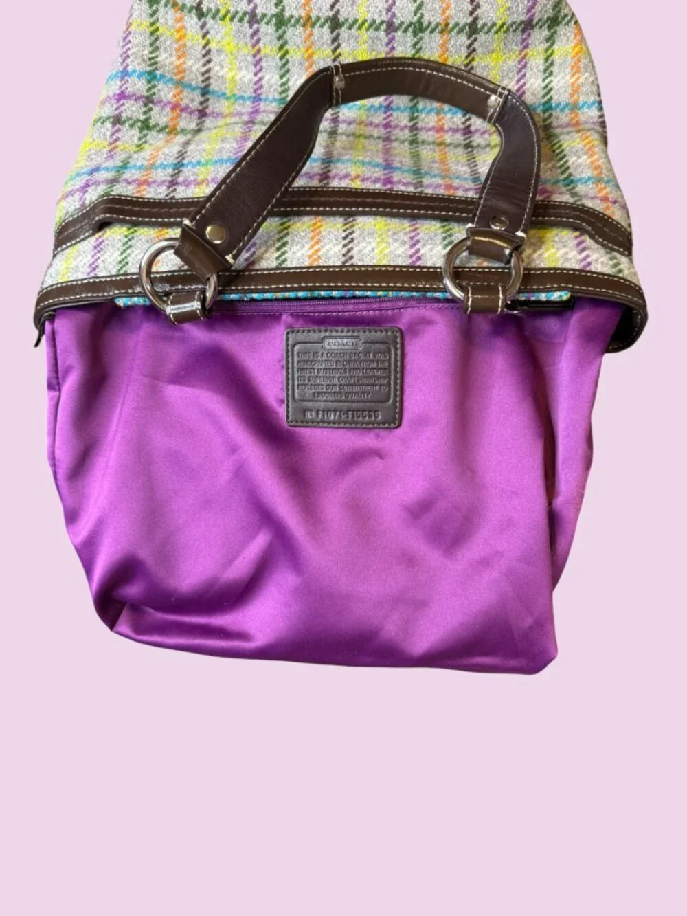 Coach Penelope Tattersall Wool Tweed 2010 - Like New - Picture 13 of 16